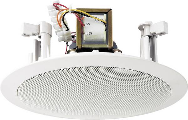 Głośnik sufitowy PA do zabudowy Monacor EDL-26, 95 dB, Moc RMS: 10 W, 80 - 14 000 Hz, 100 V, N/A, Kolor producenta: biały, 1 szt.