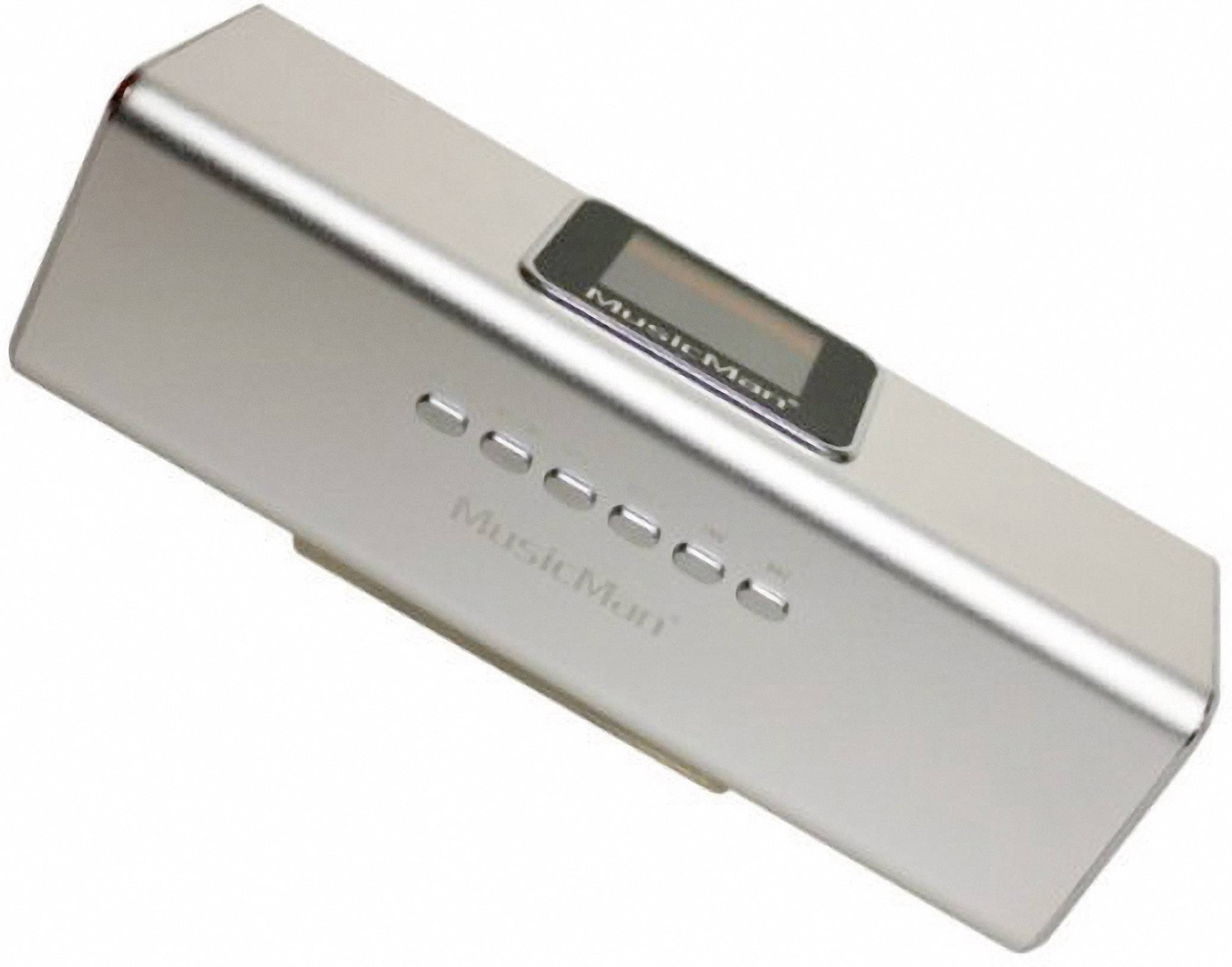 Портативна колонка Technaxx MusicMan MA з РК-дисплеєм, MicroSD, USB, AUX-IN, FM-тюнером, сріблястий колір