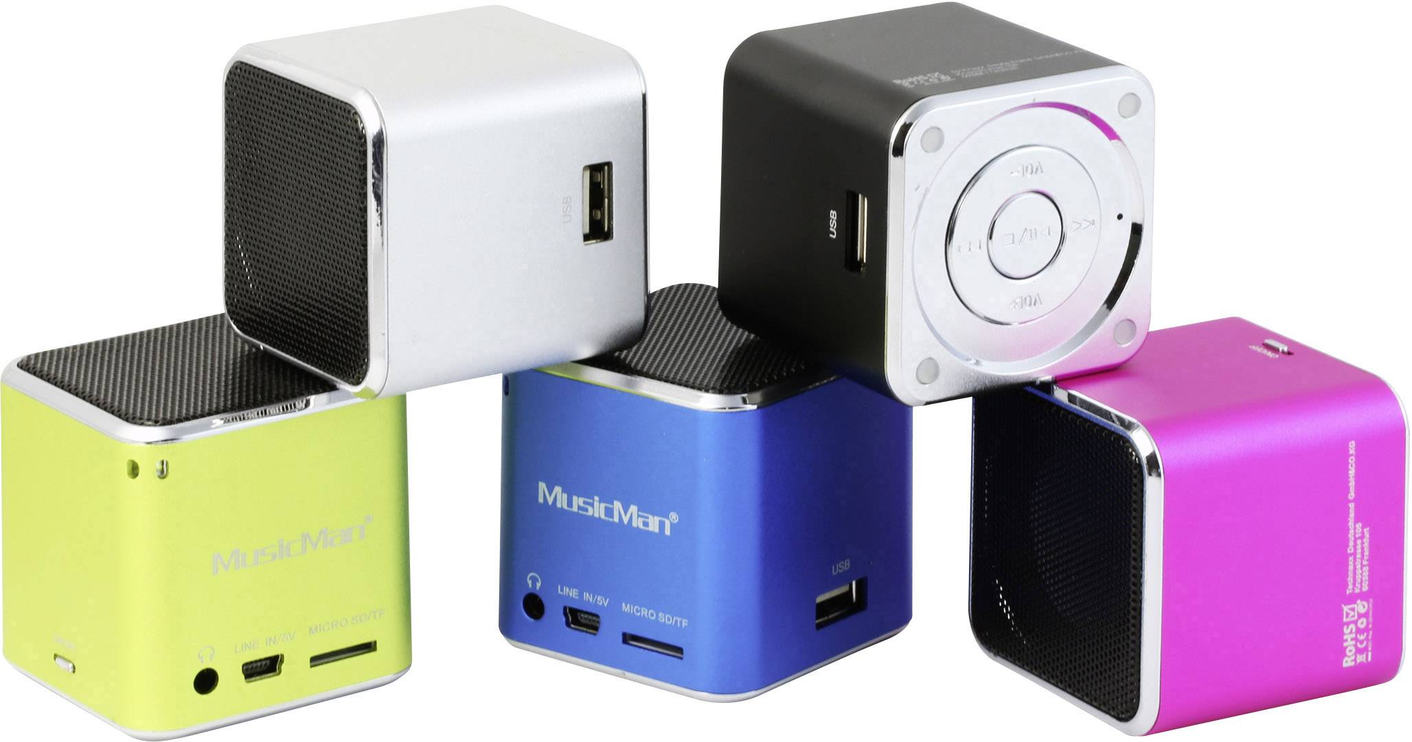 Міні-колонка Technaxx MusicMan, microSD, AUX-IN, 3 Вт, 3 години автономної роботи, синій