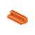 Pomarańczowy łącznik z dziesięcioma złączami, odpowiedni do instalacji elektrycznych.