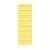 Żółta, pionowa szafka z wieloma poziomymi poprzeczkami, równomiernie rozmieszczonymi. Odpowiednia do przechowywania lub organizacji.