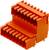 Pomarańczowy złącz wtykowy z wieloma pinami, odpowiedni do zastosowań elektronicznych na płytkach drukowanych.