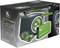Pakiet Green Force Package II z zielonym głośnikiem, wzmacniaczem i akcesoriami od Raveland. Tekst: 'Green Force Package II', '1000 W maks. Moc'.