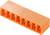 Ośmiopinowy złącze wtykowe w kolorze pomarańczowym. Odpowiednie do połączeń elektrycznych w urządzeniach elektronicznych.