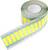 Rolka z żółtymi prostokątnymi etykietami, perforowana do łatwego odrywania.