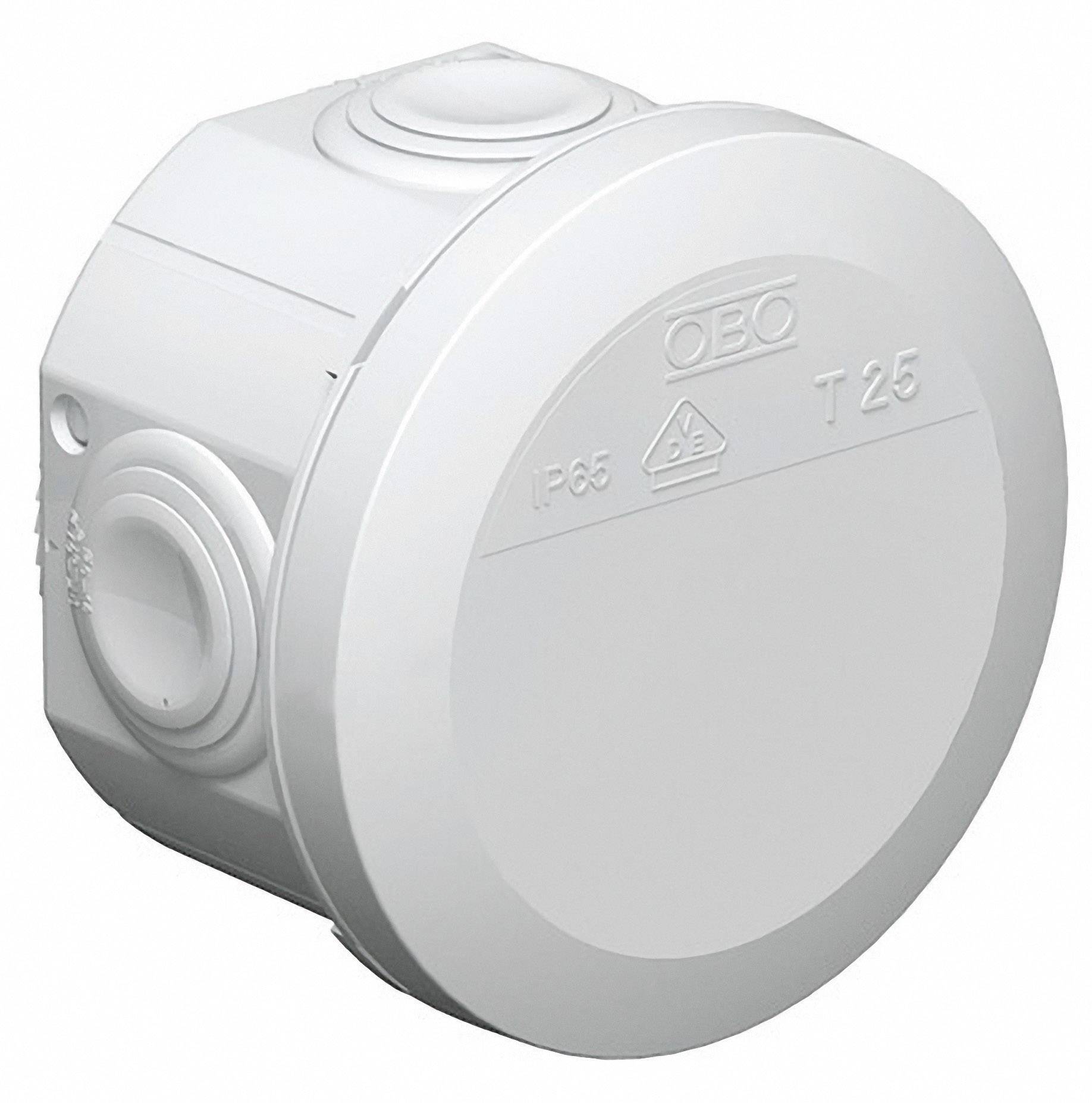 Skrzynka przyłączeniowa OBO Bettermann T25, IP65, (Ø x W) 80 mm x 51 mm, szaro-biały (ral 7035), 1 szt.