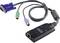 Kabel adapter VGA z wtyczkami PS/2 oraz złączem Ethernet, służące do podłączania komputerów z różnymi portami.