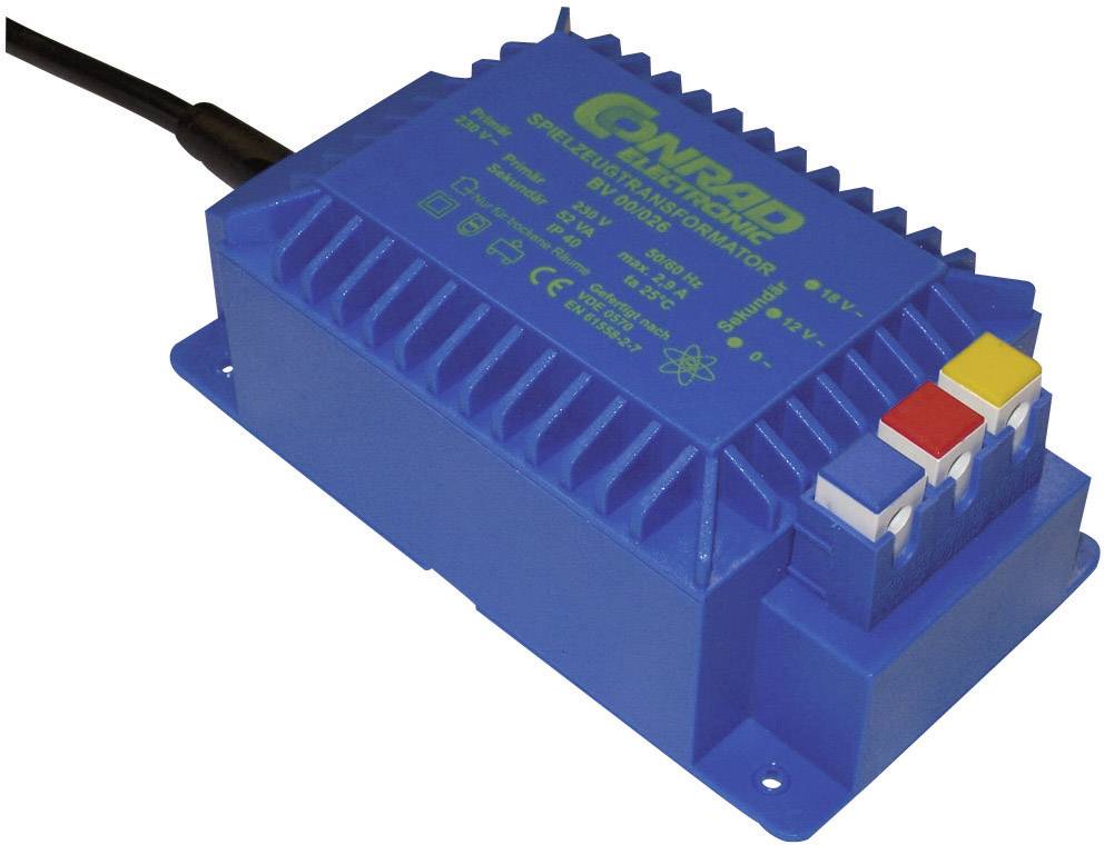 Потужний трансформатор Conrad 12/18 В/AC, 52 ВА, 132 x 72 x 50 мм