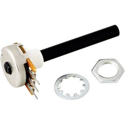 Metalowy regulator obrotowy z wieloma stykami, towarzyszący mu zębate koło i nakrętka.