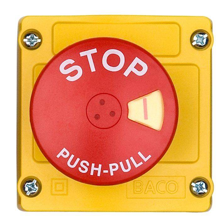 Кнопка аварійної зупинки BACO LBX130113, 240 В/змінного струму, 3 НЗ, 1 шт.