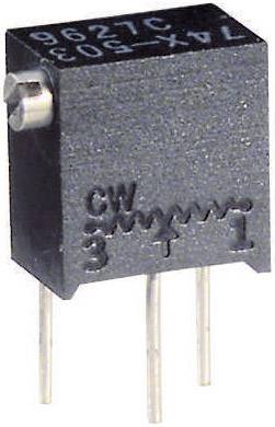 Czarno-szary element elektroniczny z trzema metalowymi stykami. Srebrna śruba w lewym górnym rogu. Napisy '3', 'T', '1', 'CW'.