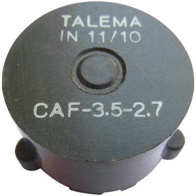 Cylindryczny element z napisem 'TALEMA IN 1.1/10 CAF-3.5-2.7'. Prawdopodobnie element elektryczny.