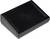 Czarna, prostokątna obudowa z tworzywa sztucznego ze ściętymi krawędziami. Odpowiednia do projektów elektronicznych lub urządzeń.