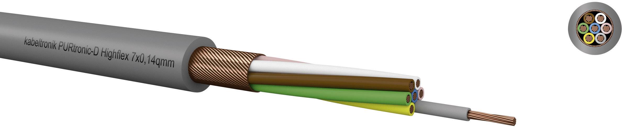 Кабель управління Kabeltronik PURtronic Highflex 213101400-1, 10 x 0,14 мм², вироби в погонних метрах, сірий