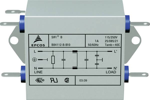 Filtr szumów TDK B84112BB120, 250 V/AC, 20 A, 1.8 mH