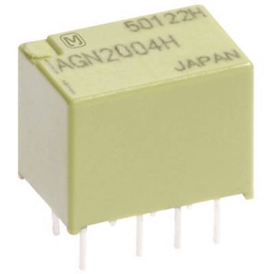 Kwadratowy, żółty element elektroniczny z wieloma stykami przyłączeniowymi. Napis: 'AGN20Q4H'. Kraj pochodzenia: Japonia.