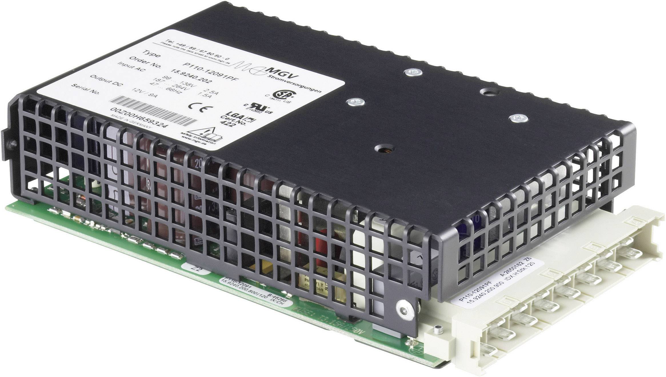 Розетка живлення на DIN-рейку mgv P110-12091PF, 12 В, 9 А