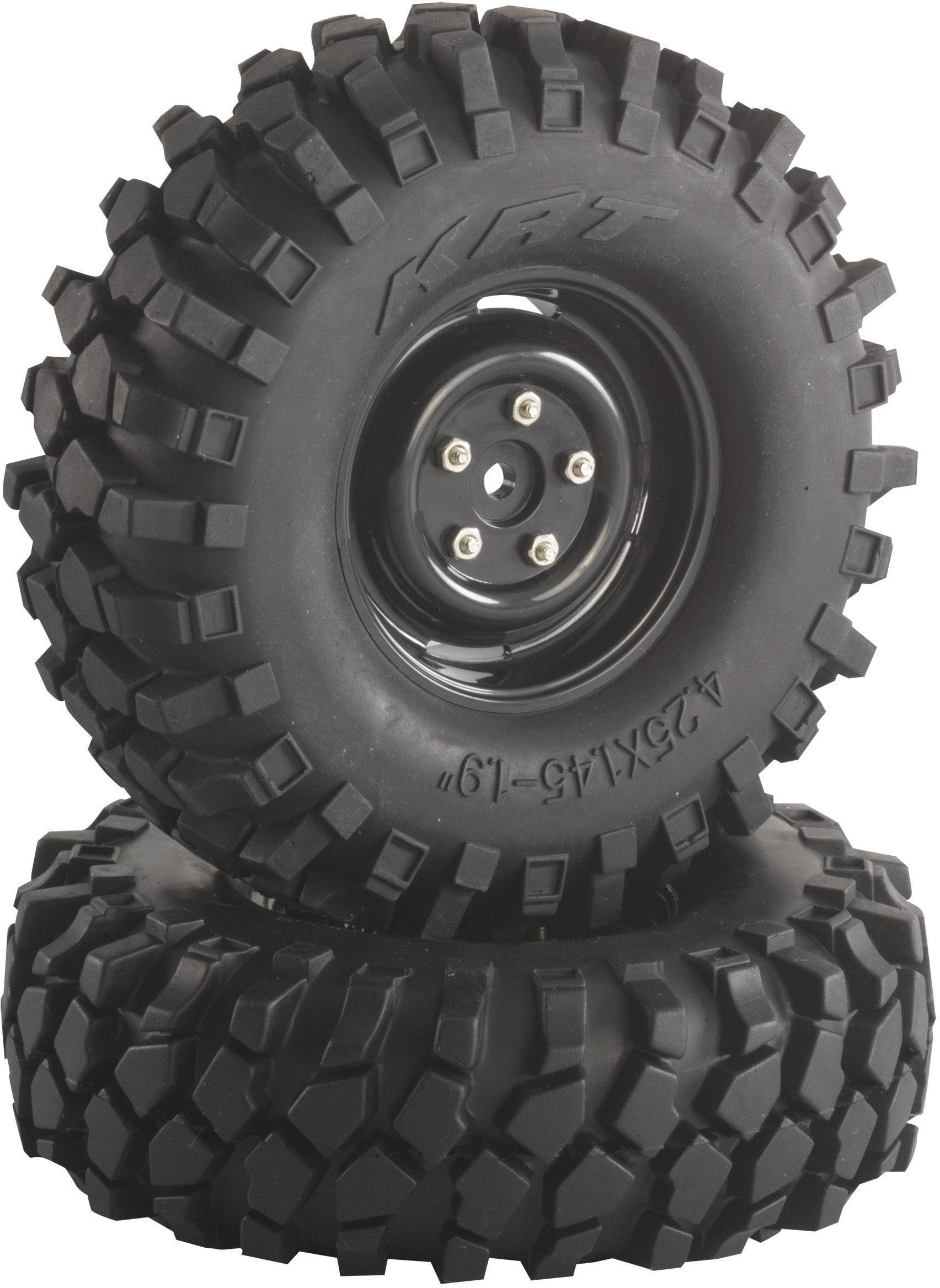 Колесо Absima 1:10 у комплекті, позашляховий V-подібний блок, на краулері, чорне, 2 шт.