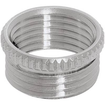 Metalowy adapter z gwintem zewnętrznym, w kolorze srebrnym.