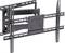 Czarna, regulowana ścienna podstawa pod telewizor, odpowiednia dla różnych rozmiarów ekranów. Idealna do elastycznego ustawienia telewizora.
