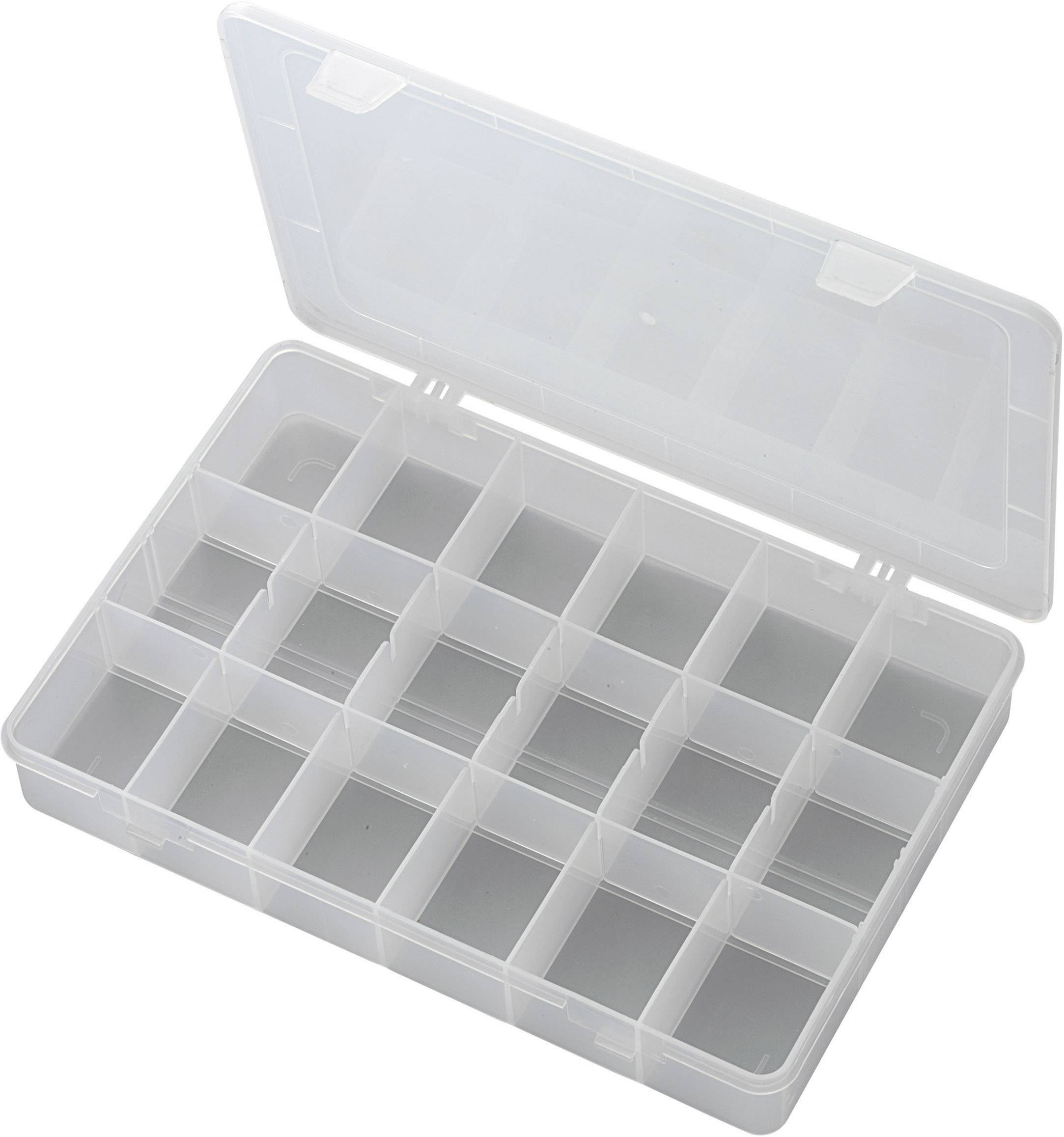 Коробка TRU COMPONENTS PP18-01 (Д x Ш x В) 278 x 192 x 43 мм Кількість відділень: 18 фіксованих відділень Вміст 1 шт.