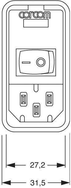 TE Connectivity 7-6609107-2 PS0S0DS6B=C1185 Мережевий фільтр з вимикачем, з 2 запобіжниками, з розеткою без нагріву 250 В/AC 6 A 1