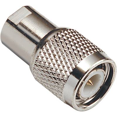 Metalowy adapter koaksjalny z wyprofilowaną powierzchnią i centralnym stykiem. Służy do łączenia kabli koncentrycznych.