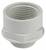 Szary, cylindryczny łącznik PVC z gwintem wewnętrznym. Odpowiedni do instalacji w systemach sanitarnych lub nawadniających.