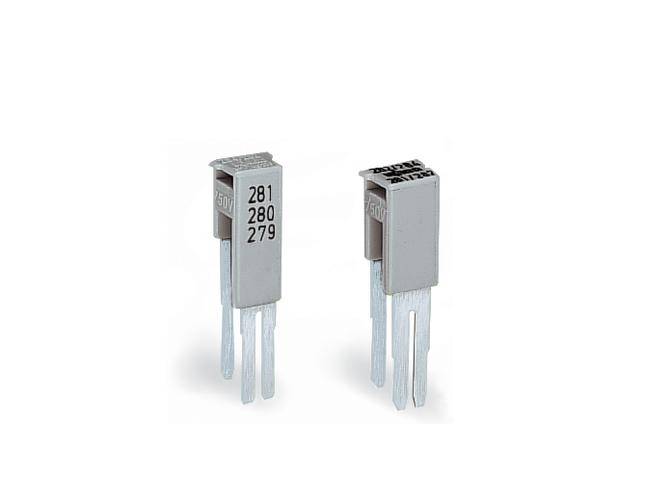 Dwa elektroniczne elementy z napisem '281', '280', '279', stojące na trzech metalowych pinach.