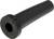 Czarny korek gumowy z otworem pośrodku, o kształcie cylindrycznym, z widocznym szwem bocznym, stosowany do zamykania otworów.