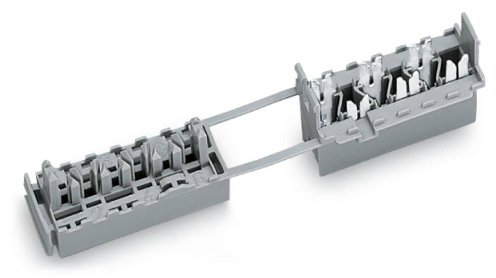 Dwa połączone szare złącza wielostykowe, odpowiednie do podłączeń elektrycznych w zastosowaniach przemysłowych.