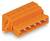 Pomarańczowy złącz przewodni do montażu na płytce drukowanej z sześcioma stykami, odpowiedni do zastosowań elektronicznych.