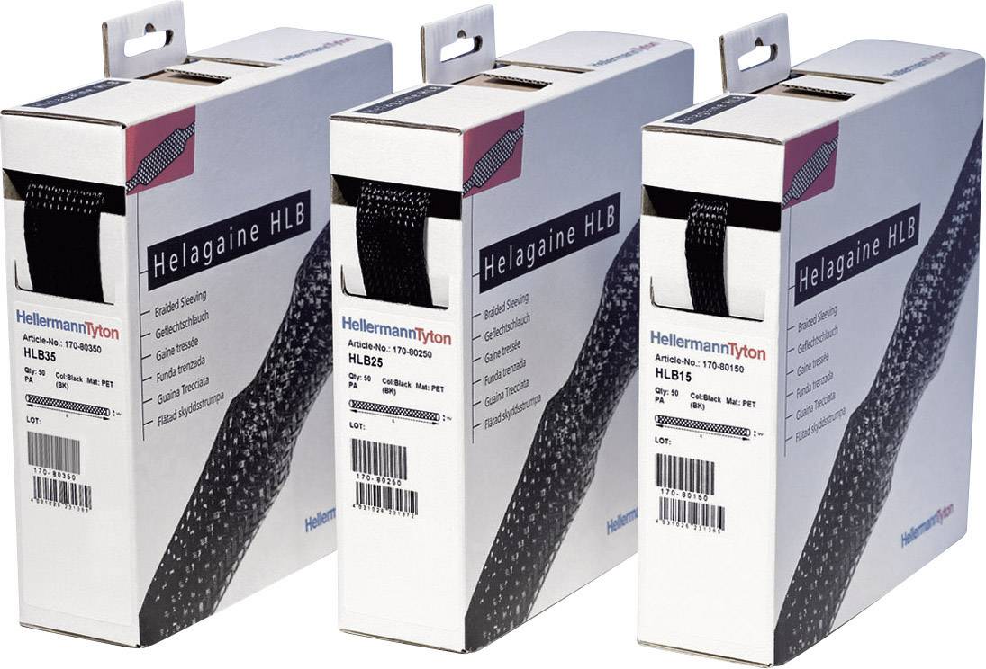 HellermannTyton 170-80250 HLB25-PET-BK Армований шланг з чорного поліестеру 10-10 мм 10 м