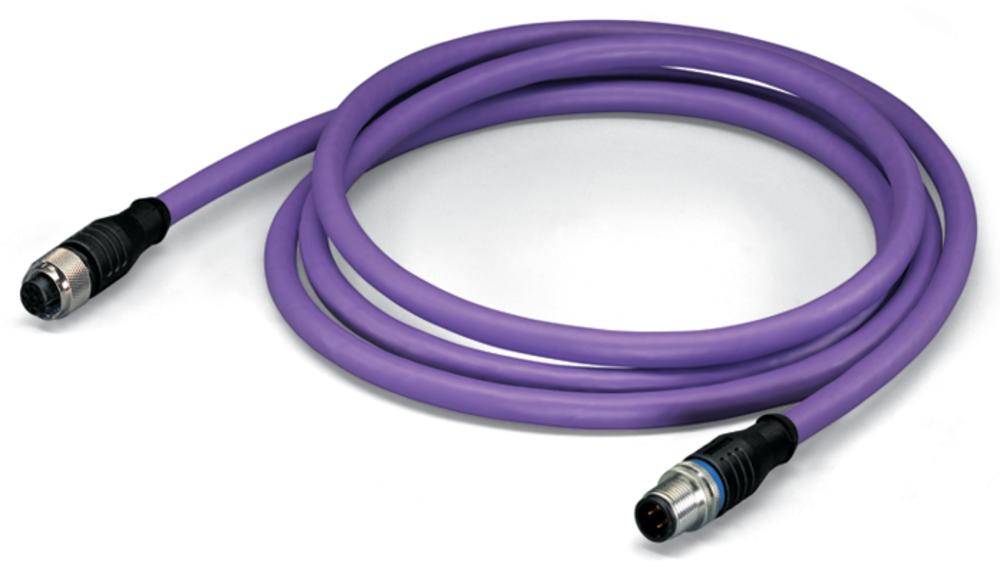 Kabel Lili z dwoma czarnymi złączami na końcach, zwinięte i leżące na białej powierzchni.