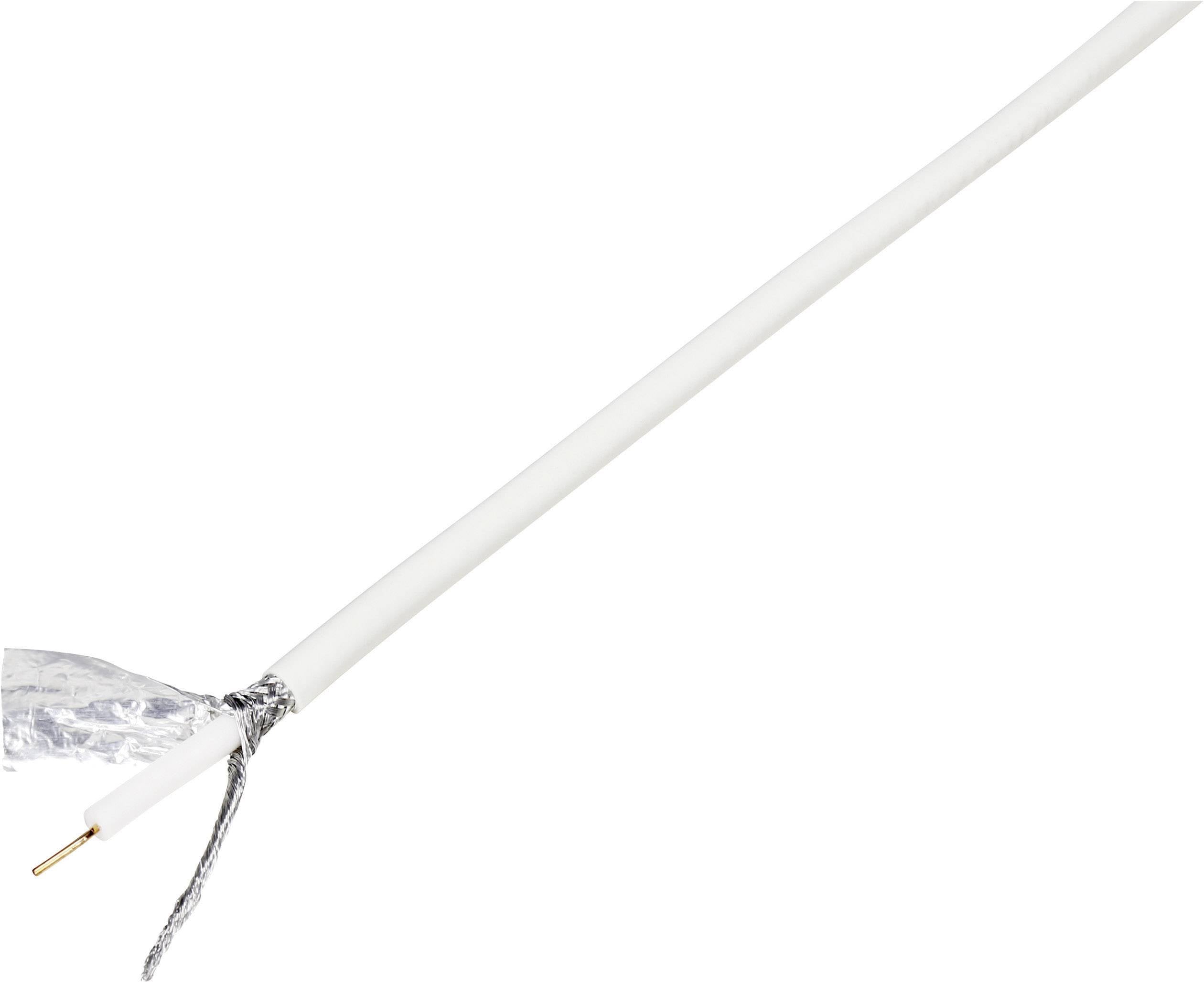 Коаксіальний кабель TRU COMPONENTS 1567363, зовнішній діаметр: 6,60 мм, RG6 /U, 75 Ом, 120 дБ, білий, 50 м