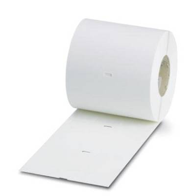 Rolka białego papieru o gładkiej powierzchni, częściowo rozwinięta.