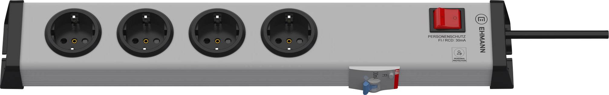 Подовжувач з вимикачем Ehmann Vario Linea 0221x00042301 4 x Кількість розеток: 4