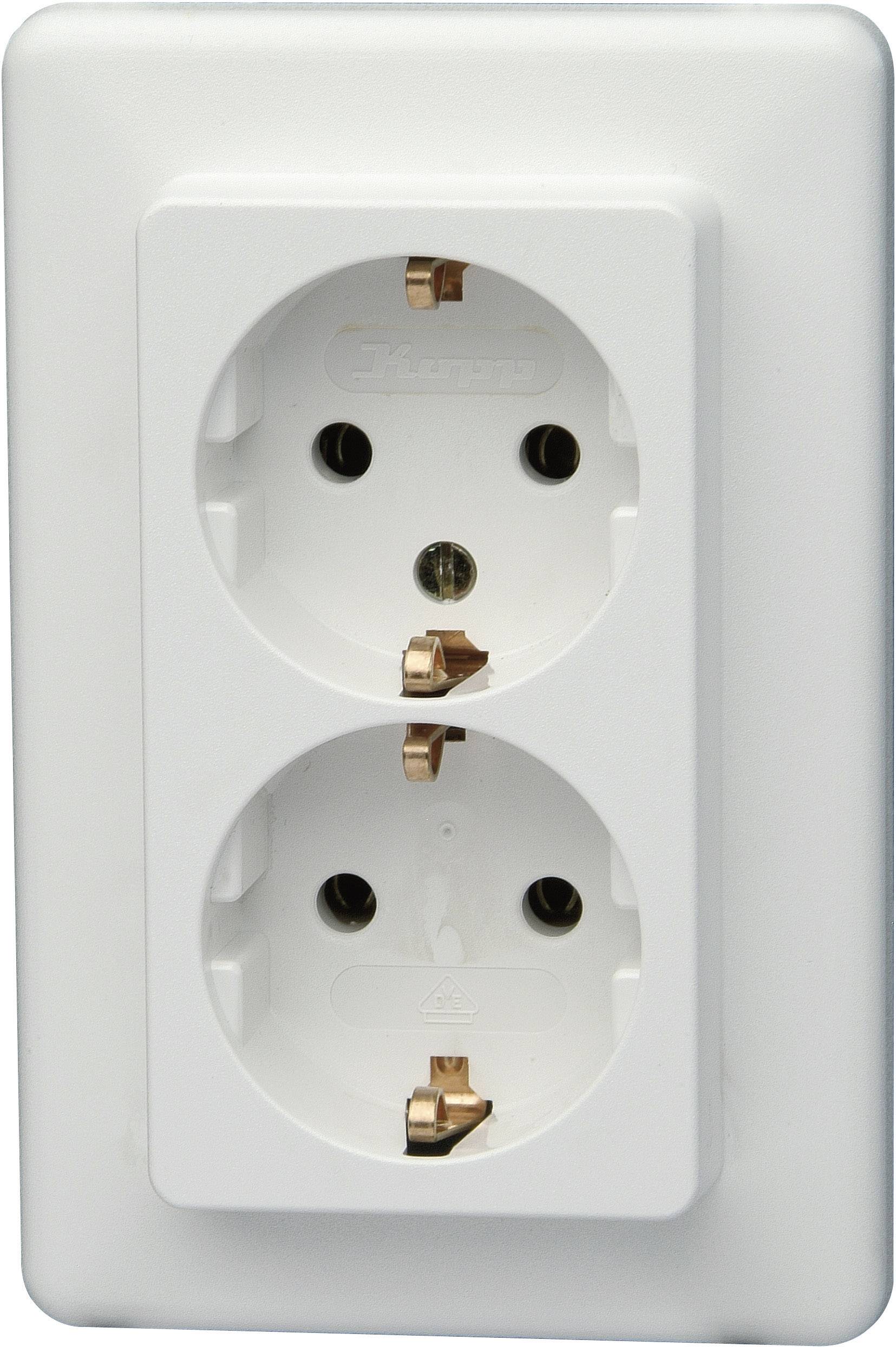 Кнопкова панель Kopp, 912613066 Розетка із заземленням, колір Europa white, матова