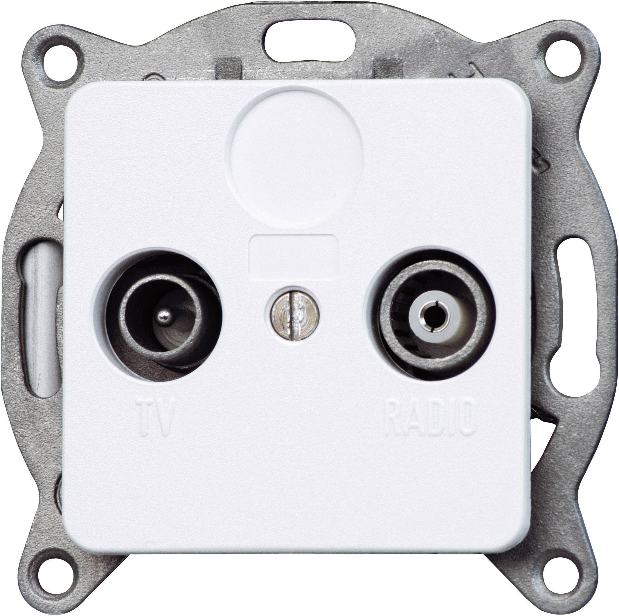 Кнопкова панель Kopp, 110213082 для телевізора, радіо, розетка Europa, біла, матова