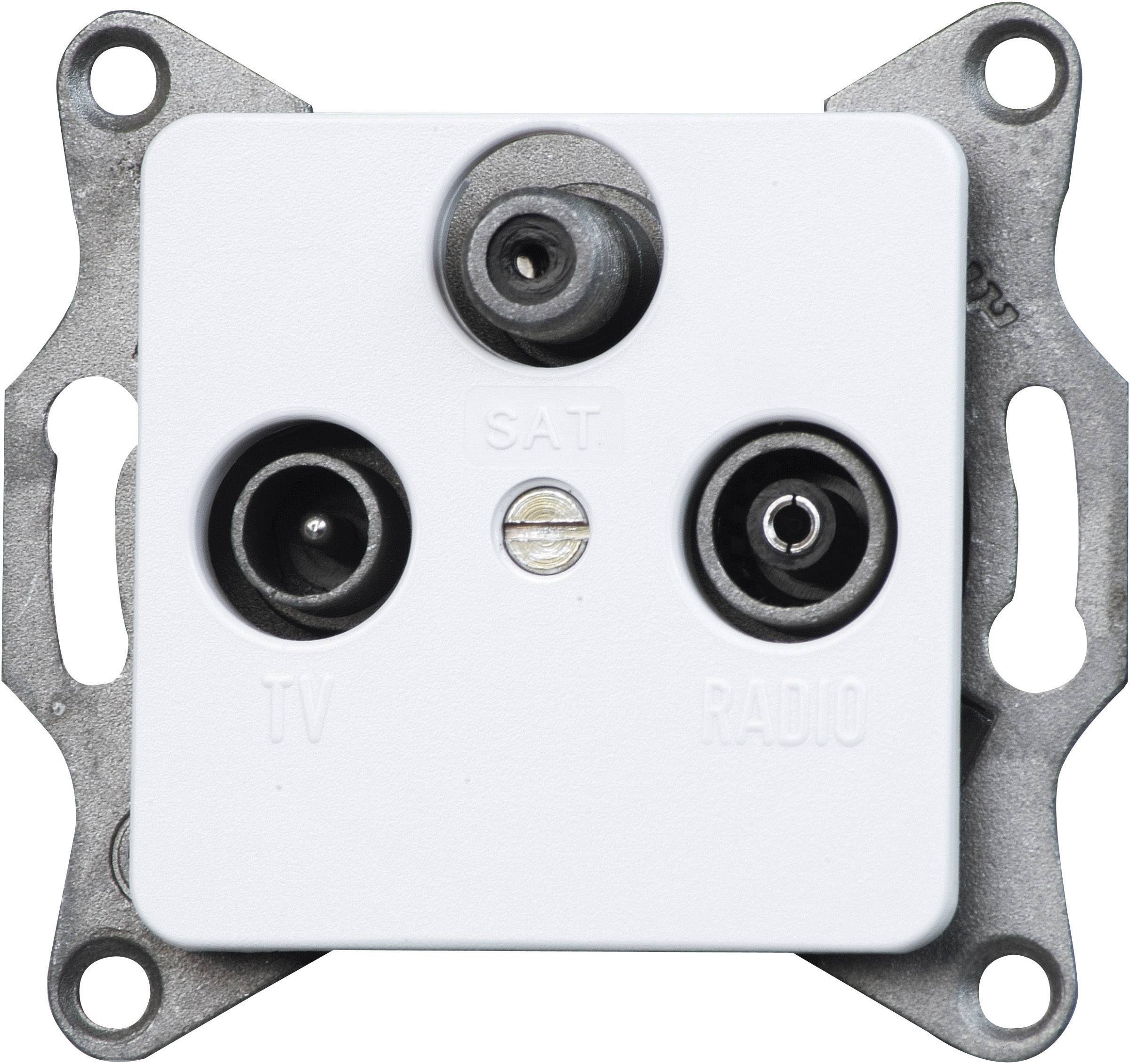 Кнопкова панель Kopp, 915813089 для телевізора, радіо, супутникового зв'язку, розетки Europa, біла, матова