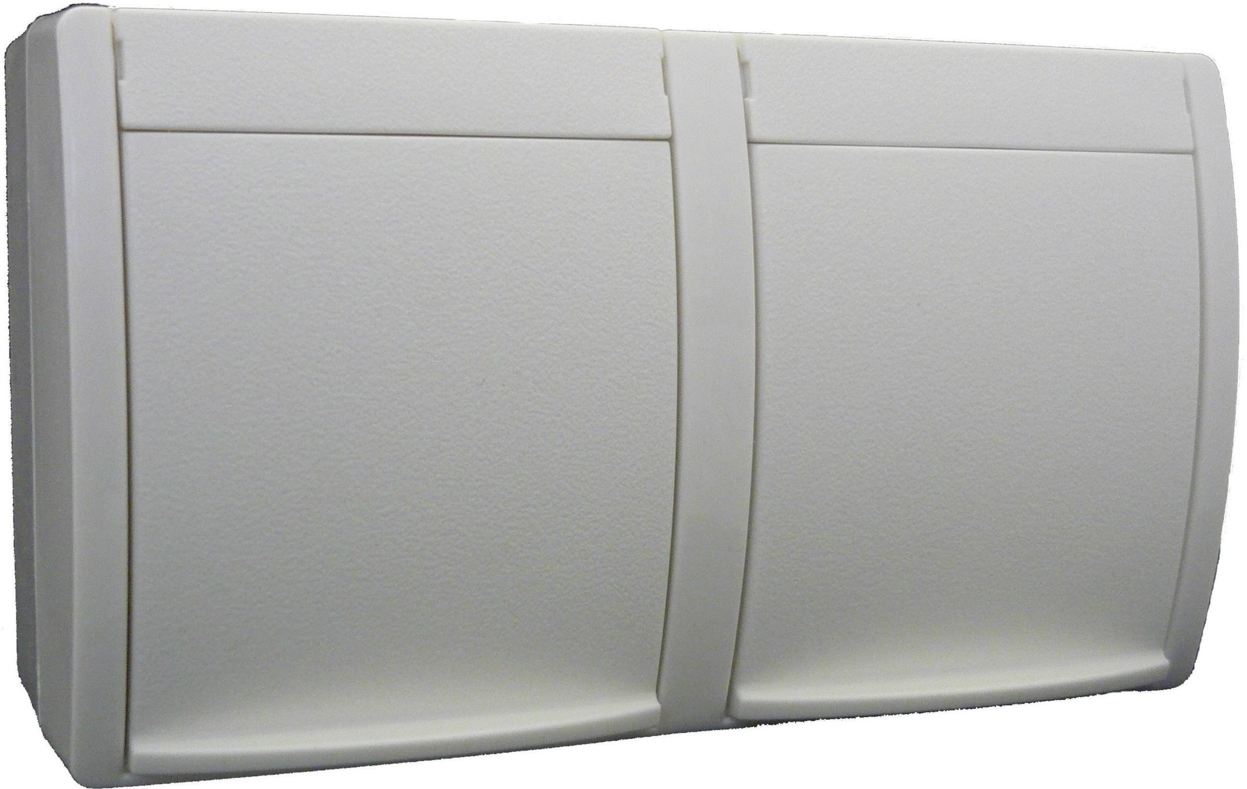 Busch-Jaeger 20/2 EW-54 Електромонтажні аксесуари для вологих приміщень Подвійна електрична розетка Ocean, накладного монтажу, біл