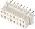 Beżowy złącze wtykowe z wieloma metalowymi pinami, prostokątny kształt, odpowiedni do podzespołów elektronicznych i połączeń.