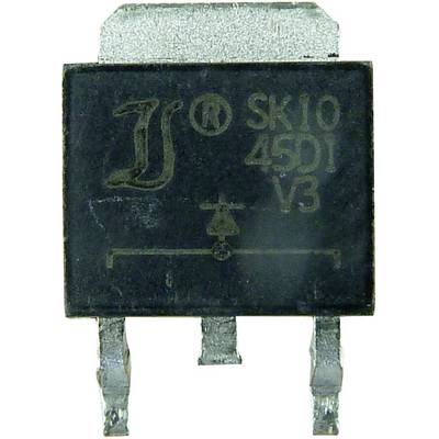Dioda prostownicza 'SK10 45D1 V3' w czarnej obudowie z trzema warstwami metalu, symbolem i znakiem producenta na przedniej stronie.