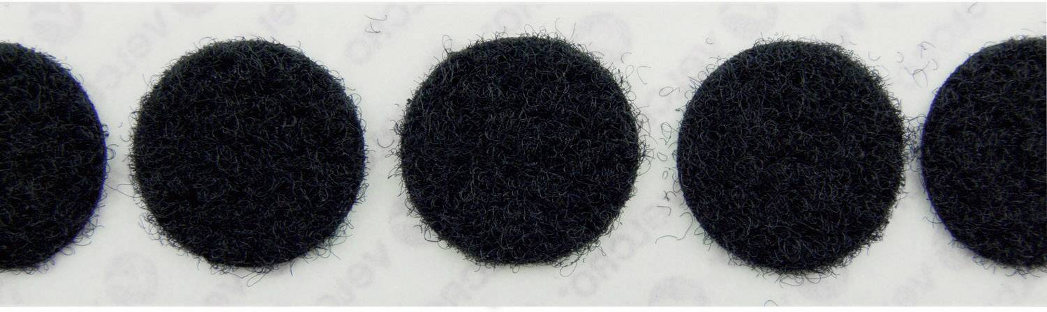 Кругла липучка для приклеювання, елемент з петлями (Ø) 22 мм чорний VELCRO® E20102233011425 1000 шт.