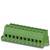 Zielony elektryczny blok złącza z wieloma zaciskami. Odpowiedni do połączeń kablowych w urządzeniach elektronicznych.