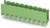 Zielony, dwurzędowy blok złączowy z dziesięcioma gniazdami i metalowymi stykami, używany do połączeń elektrycznych.