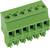 Zielony blok zaciskowy z pięcioma zaciskami, odpowiedni do połączeń elektrycznych w tablicach rozdzielczych lub urządzeniach.