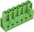 Zielony, sześciobiegunowy złącze wtykowe z pionowym usytuowaniem gniazda, odpowiednie do elektrycznego połączenia komponentów.