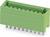 Zielony, prostokątny złącz z wieloma metalowymi stykami, odpowiedni do połączeń elektronicznych.