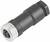 Czarny, cylindryczny złącznik z srebrnym gwintem, odpowiedni do zastosowań przemysłowych.